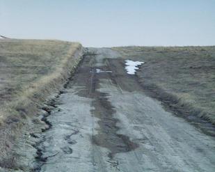 #1: looking south and up a muddy road