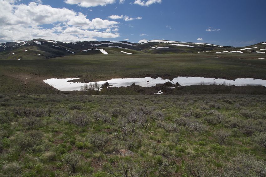 View West (towards the Elk Mountain range, spanning the Nevada-Idaho State Line)