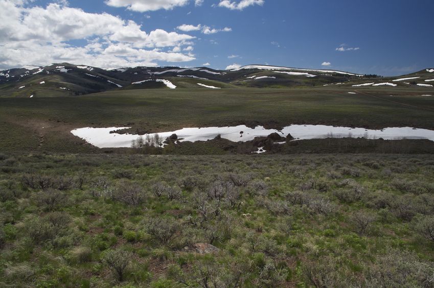 View West (towards the Elk Mountain range, spanning the Nevada-Idaho State Line)