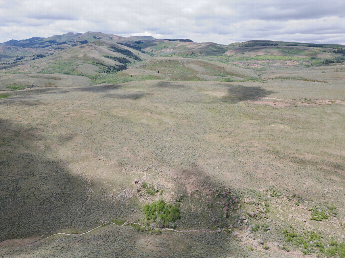 View West, from 120m above the point