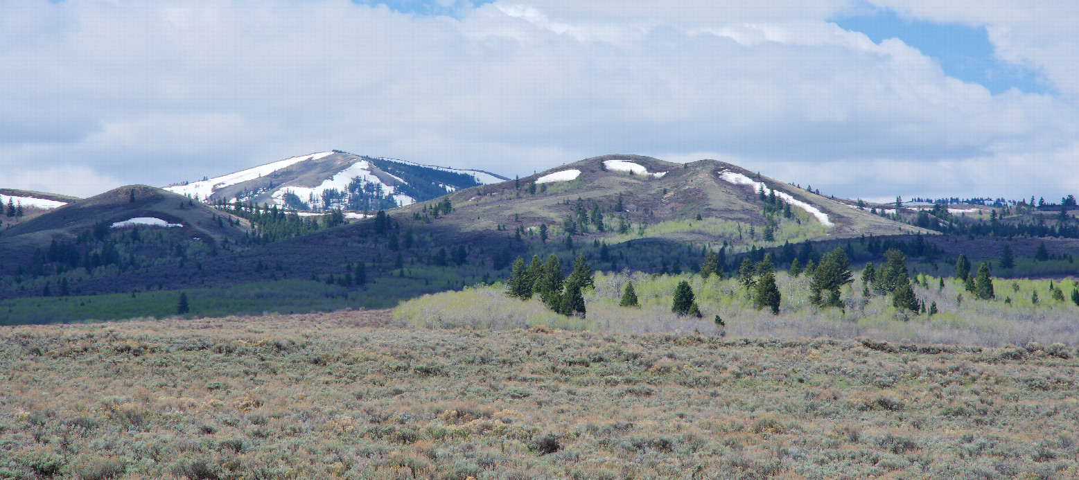 A closeup view of the scenic hills to the West