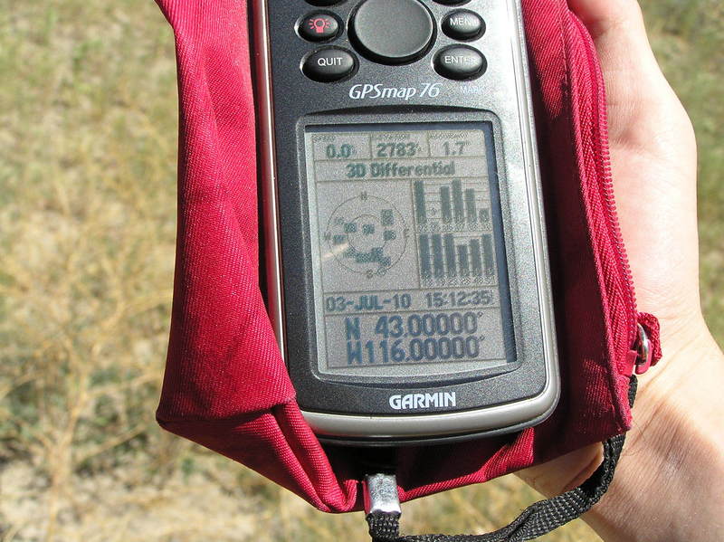 GPS receiver at the confluence point.