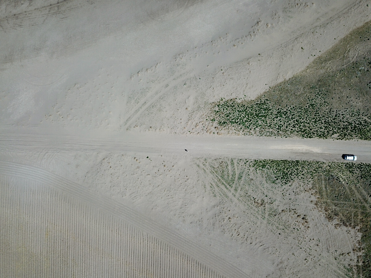 Looking down on the point from a height of 120m