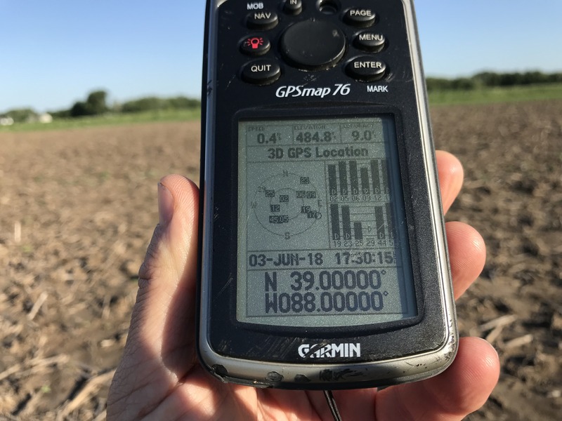 GPS receiver at the confluence point. 