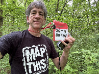#7: Joseph Kerski with mapping shirt at the confluence point.