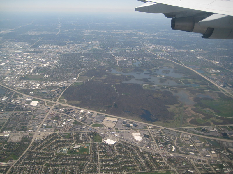 View of the area from the plane arriving in O'Hare