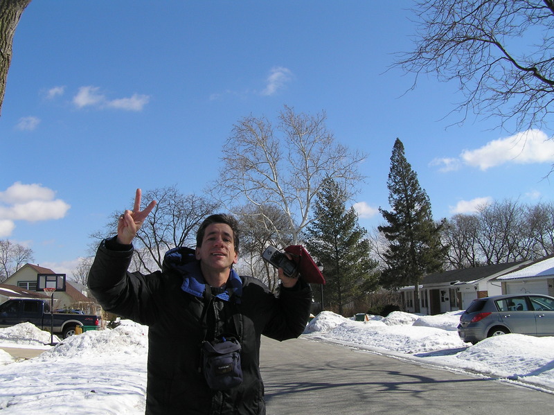 Joseph Kerski at the confluence point. 