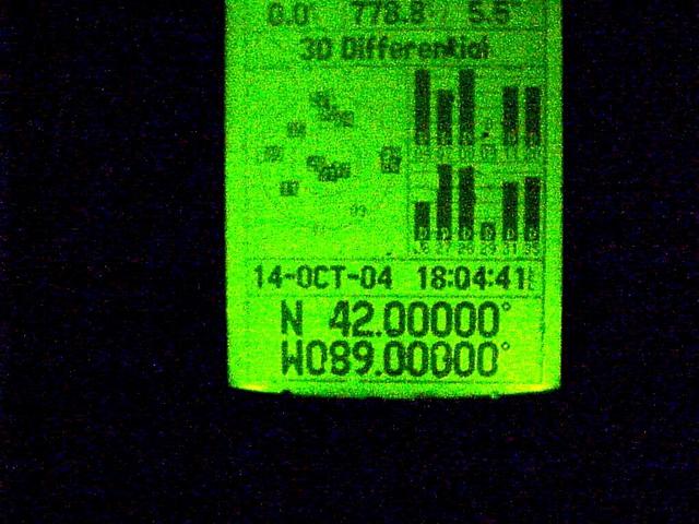 GPS reading at the confluence site.