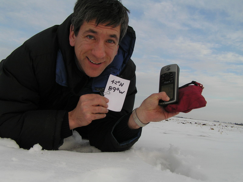 Joseph Kerski at the confluence point.