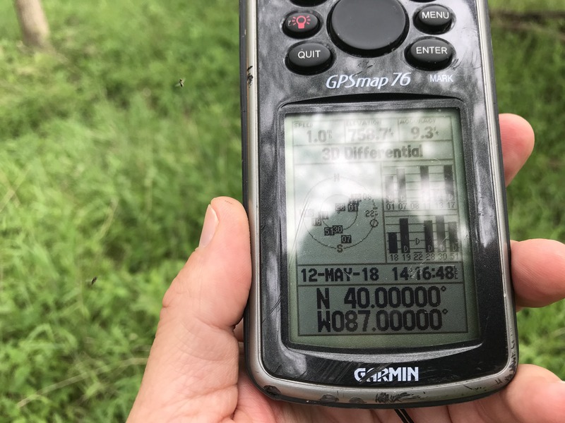 GPS receiver at the confluence point. 