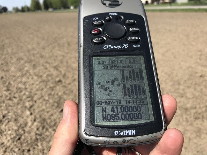 GPS receiver at the confluence point. 