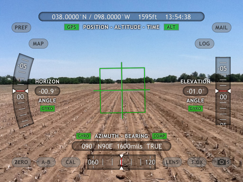 iPad view east using Theodolite - lots of useful data is superimposed.