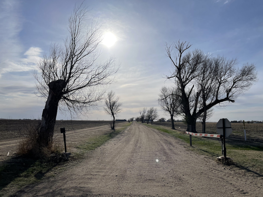 Driveway to the Clutter farmstead