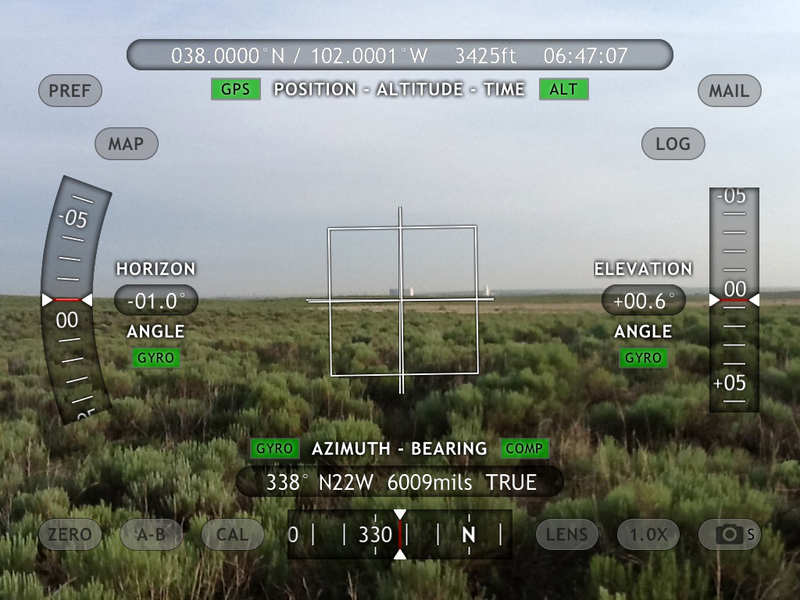 Looking towards the grain elevators through Theodolite.