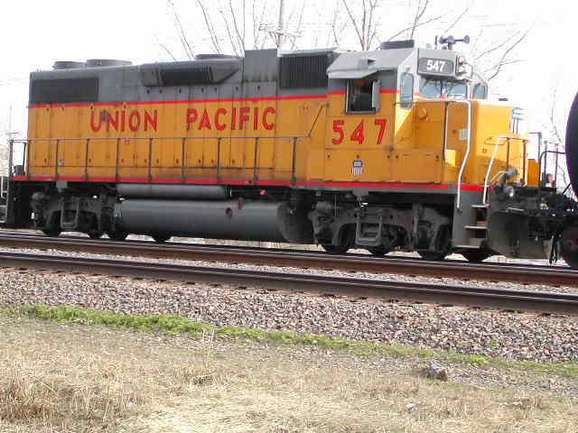 Union Pacific running the tracks beside the confluence
