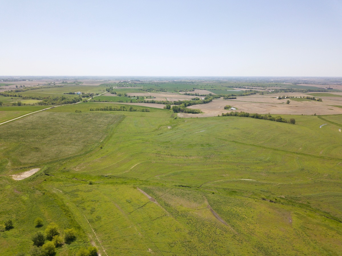 Looking South (past the Degree Confluence Point, into Kansas) from 120m above the Nebraska-Kansas State Line