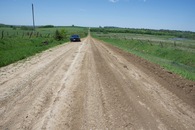#13: Looking West from the Nebraska-Kansas State Line at 40.00064 N, 96 W, with Kansas on the left, and Nebraska on the right