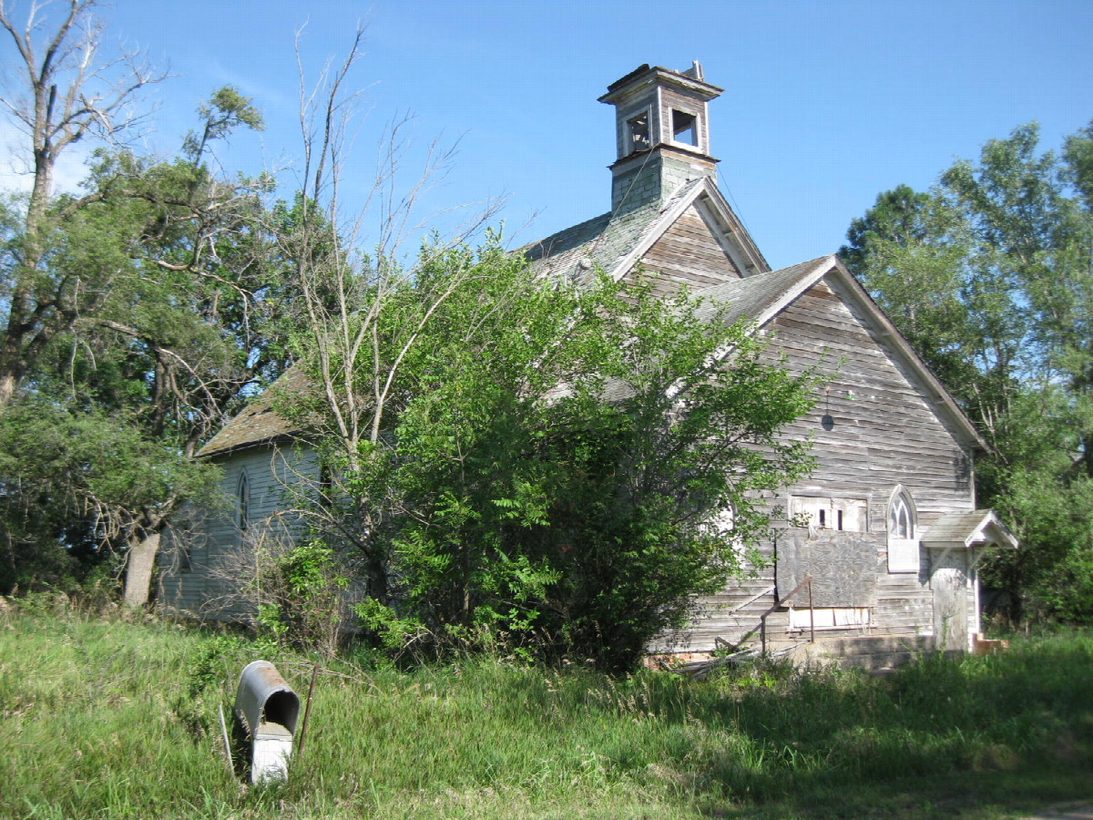 Old church in Hollenberg, KS (pop. 10)