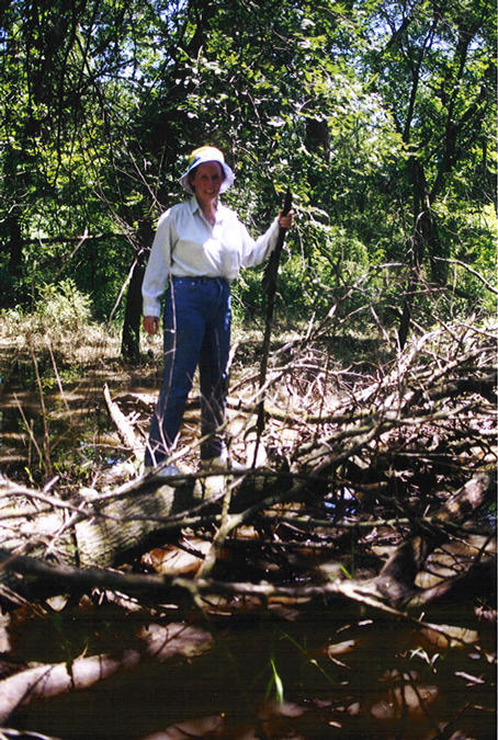 Joanna crossing the water