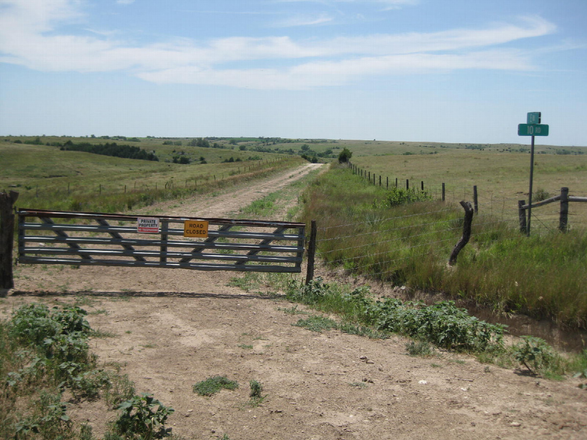 Gated road to the east