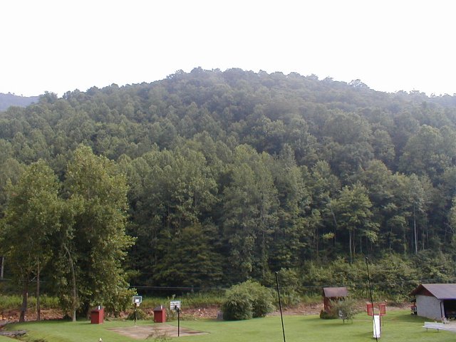 View of the big hill from the road