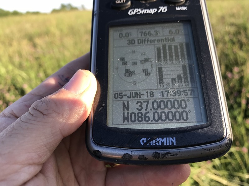 GPS receiver at the confluence point. 