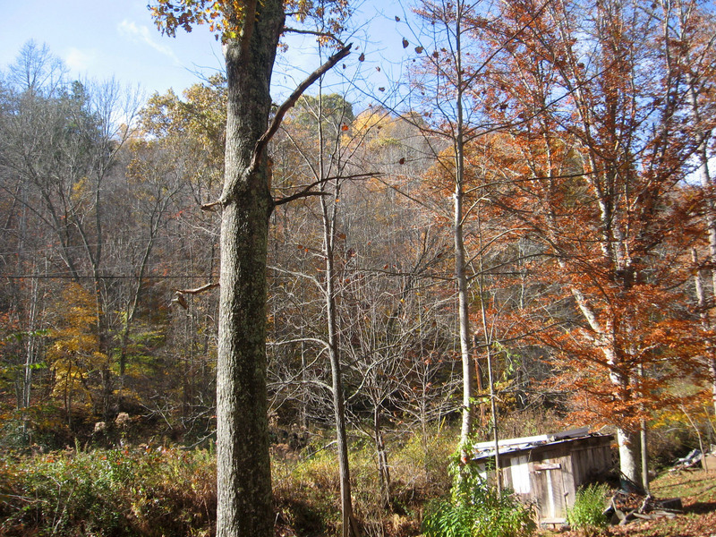 View from the road.  Confluence is atop the ridge in the background.