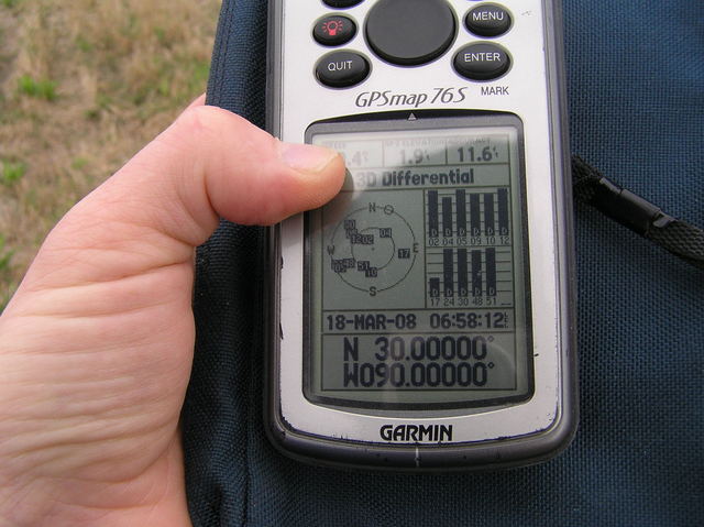GPS reading with many satellites in view.