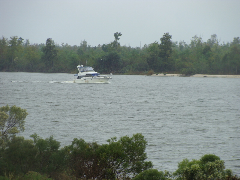 Tuesday afternoon traffic on a rainy Intra-coastal Waterway.