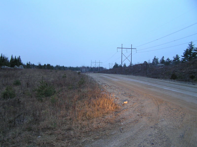 Looking west down the road toward Bangor, far away. 