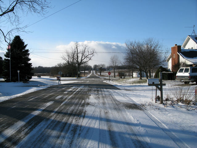 looking west along Bidwell Road