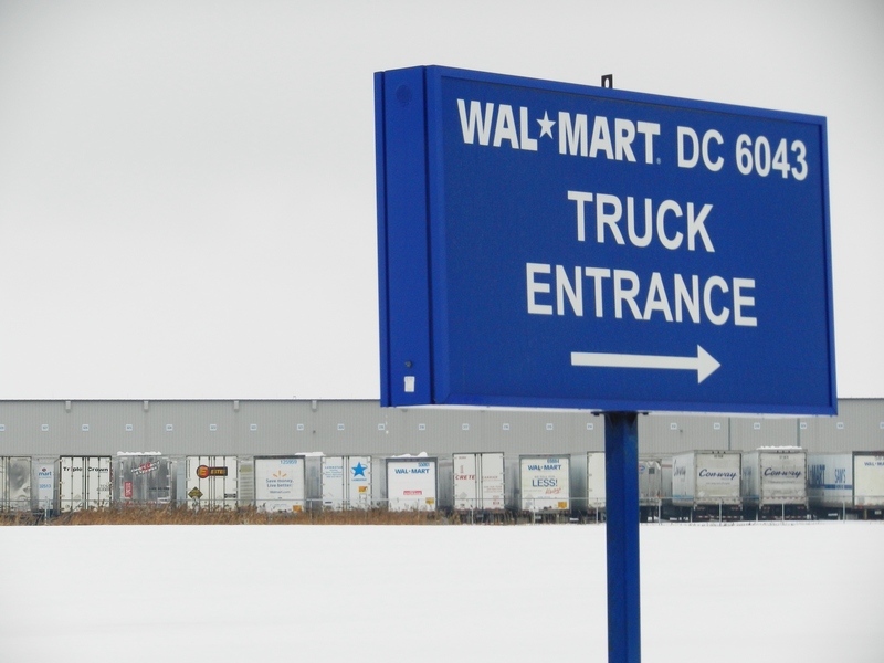 A small part of the thousands and thousands of trucks visible at the nearby Walmart Distribution Center
