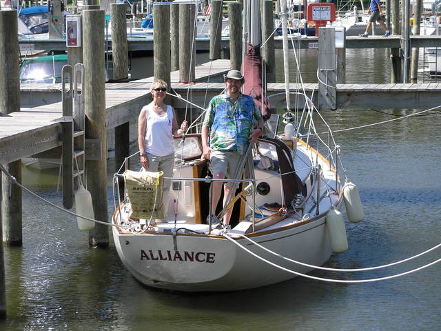 Sailing Vessel Alliance with crew members Sally and Mitch