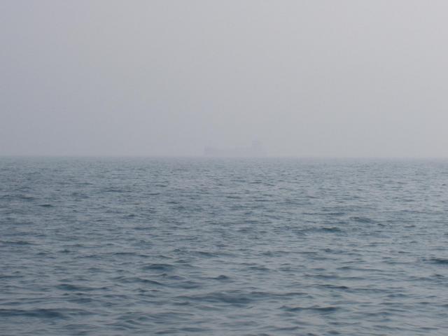 South View from the Bow - Note Ship in the Fog