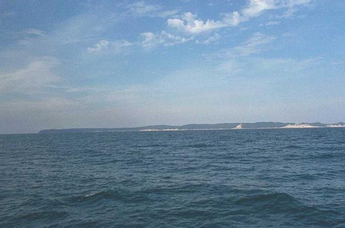 Looking north towards North Manitou Island