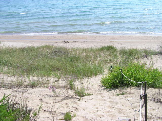 The confluence point lies 0.21 miles from this shoreline