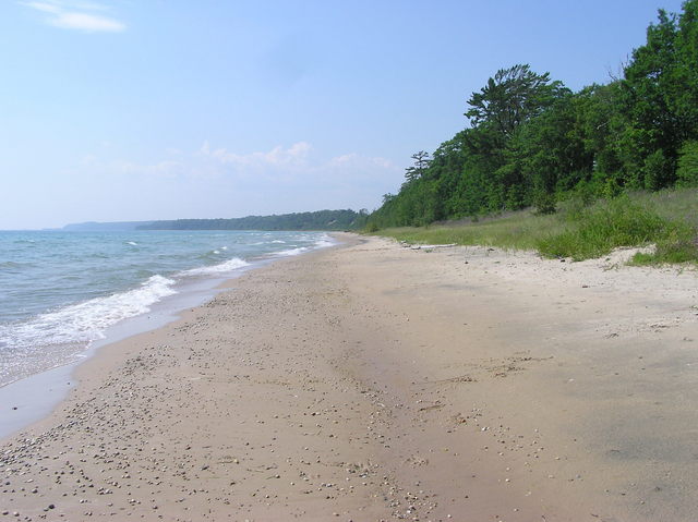 Looking north-west along the beach