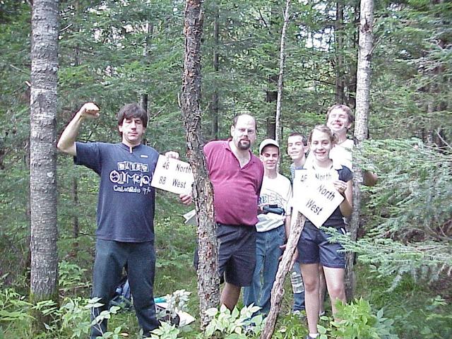 Left-to-right:  Joseph Kerski, Roger Palmer, Gregory Woloszyn, Carl Woloszyn, Alicia Rigoni, and Greg Rigoni.  Photograph taken by Mary Rigoni..