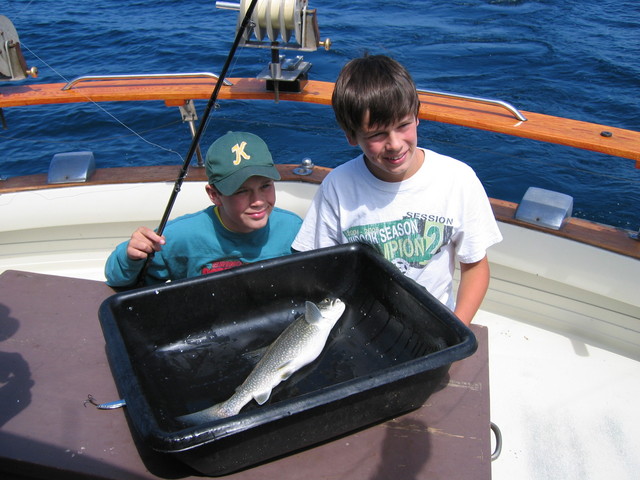 The Boys, with their first catch of the day