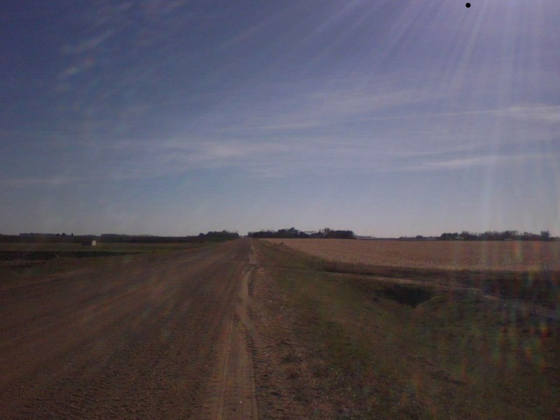 Looking south along the county road