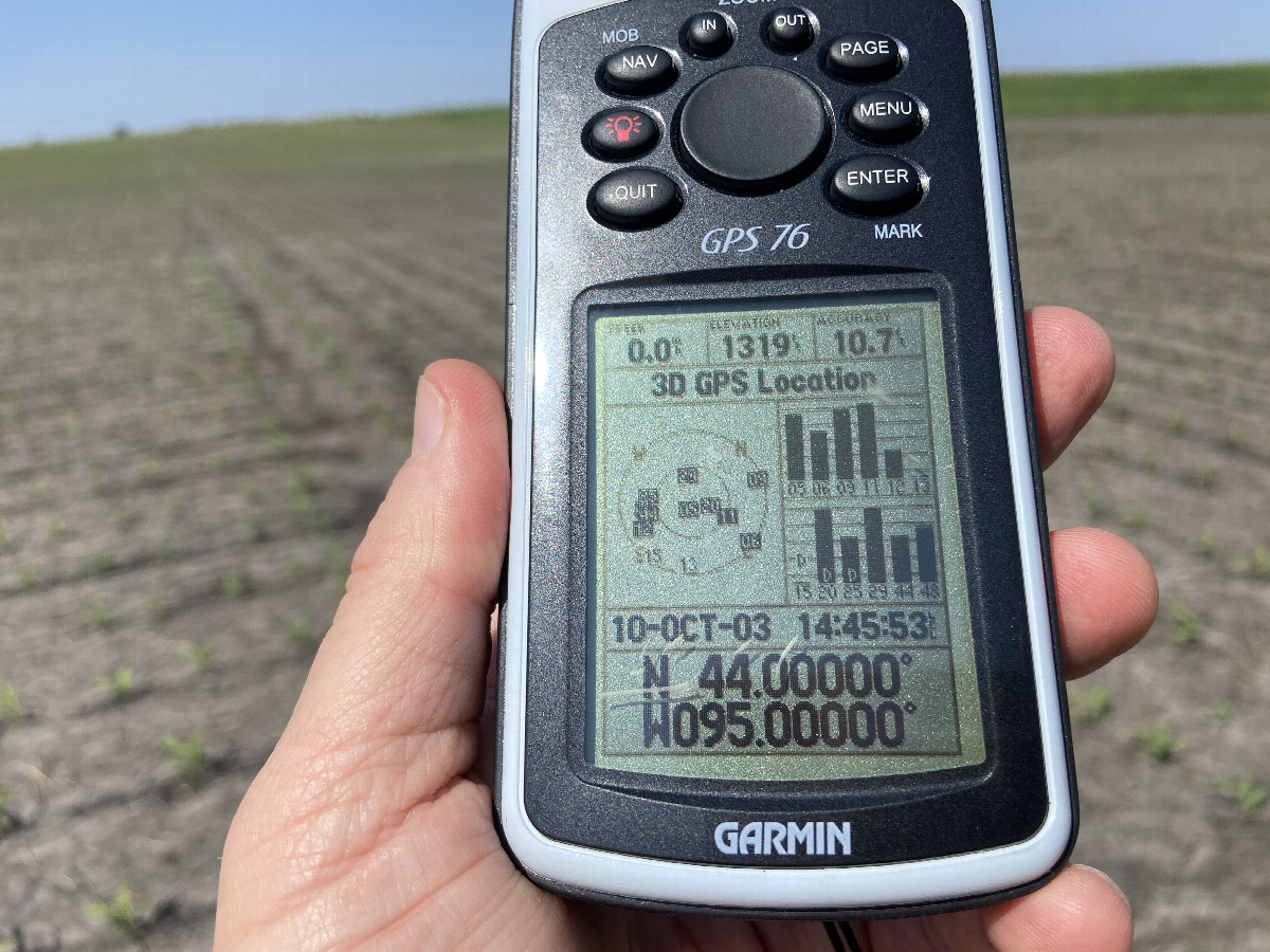 GPS receiver at the confluence point. 