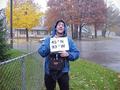 #8: Joseph Kerski standing in the pouring Minnesota rain halfway to the pole.