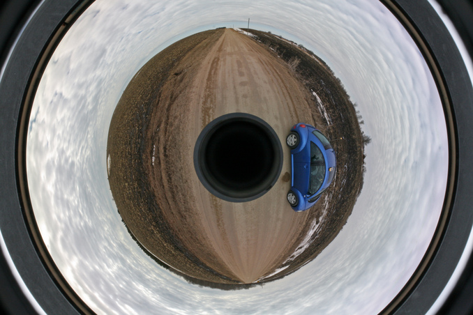 Raw panoramic shot from Kaidan 360 OneVR