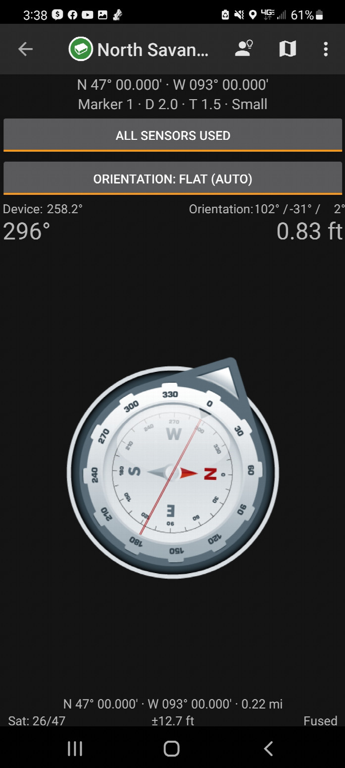 Compass app on the spot