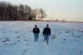 #2: Our long walk across a snow covered field. Joe (Brother In Law) and Anna (My wife) chatting.