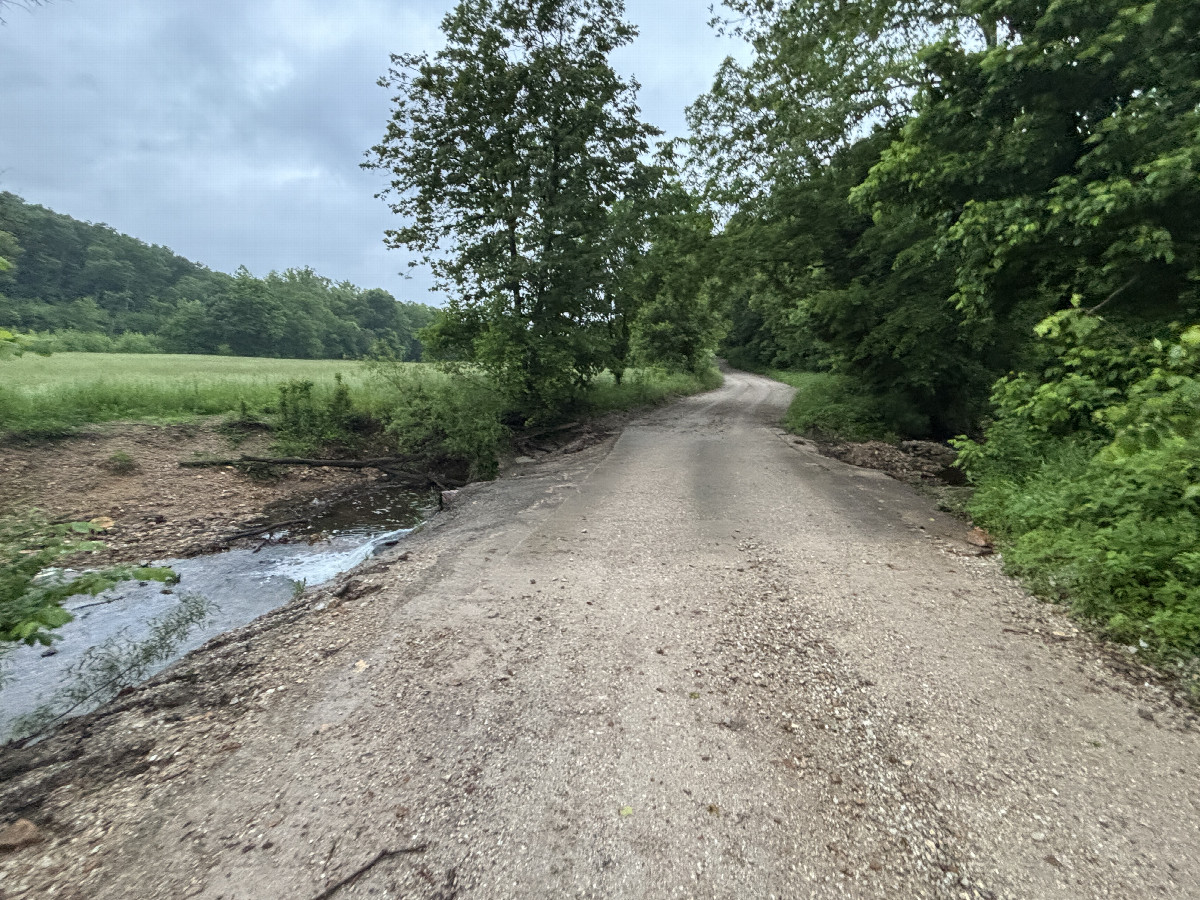 The nearest road to the confluence.  Looking west. 