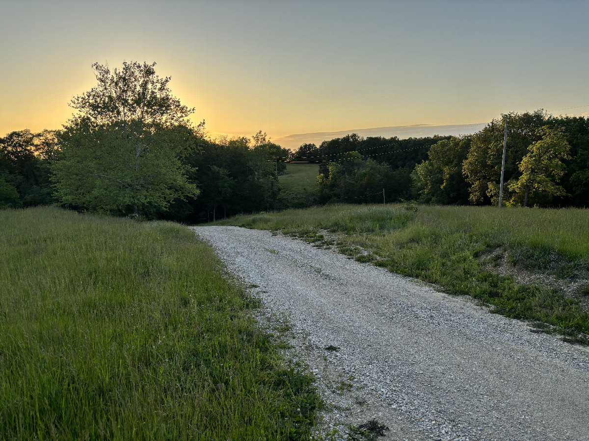 The nearest road to the confluence looking northwest.  It’s not a public road but rather a driveway.