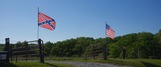#6: A nearby farm entrance, proudly flying both the American flag, and the Confederate battle flag
