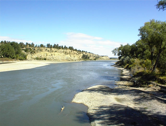 Yellowstone River, from the bridge west of the confluence