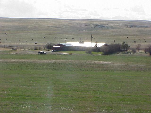 View to the west from the confluence showing the nearest inhabited dwelling.